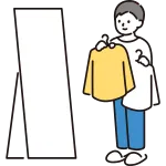 Man Choosing Clothes In Front Of Mirror SVG Icon
